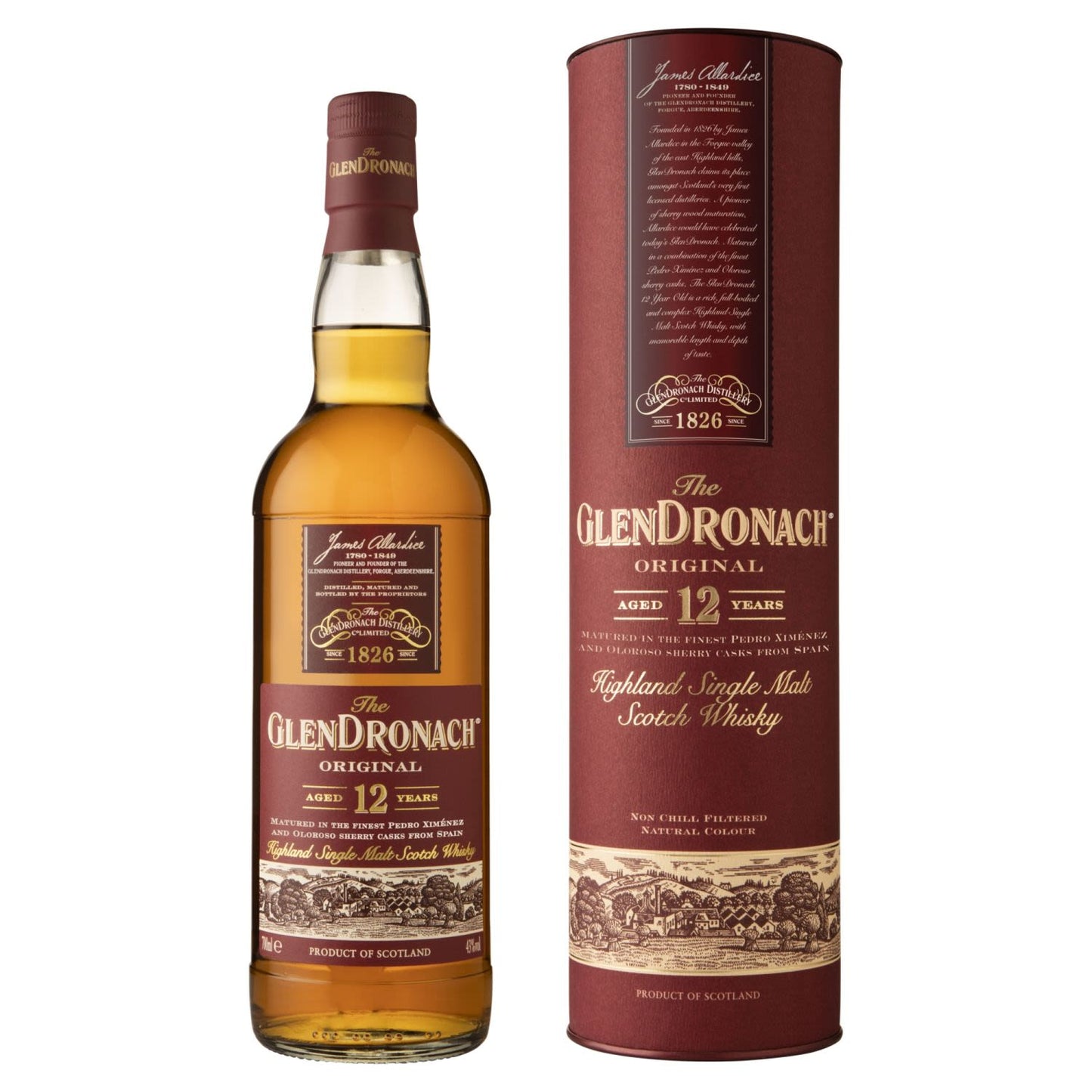 GlenDronach 12 Year Old Single Malt Scotch Whisky 700mL
