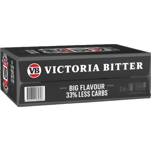 Victoria Bitter Low Carb Can 24 Pack