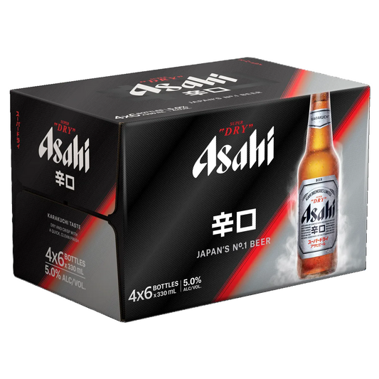 Asahi Super Dry Beer Bottle 24 Pack