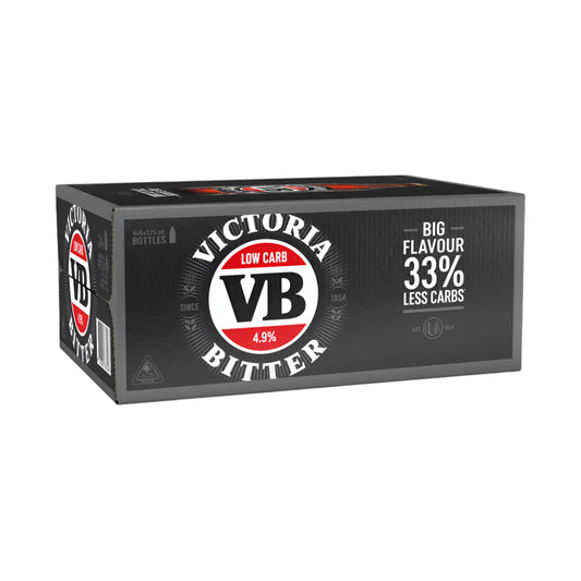 Victoria Bitter Low Carb Bottle 24 Pack